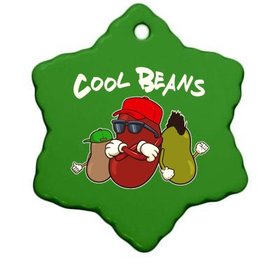 Funny Cool Beans Ceramic Star Ornament