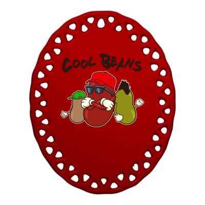 Funny Cool Beans Ceramic Oval Ornament