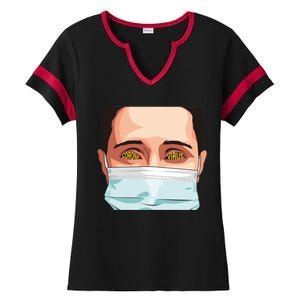 Funny Coronavirus Ladies Halftime Notch Neck Tee