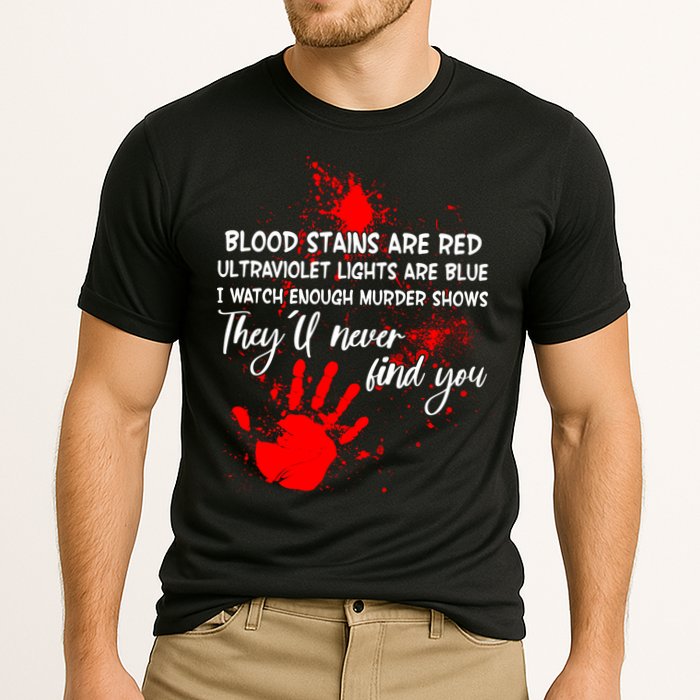 Funny Creepy Blood Stains Are Red Poem Cooling Performance Crew T-Shirt