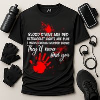 Funny Creepy Blood Stains Are Red Poem Cooling Performance Crew T-Shirt