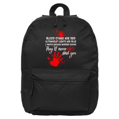 Funny Creepy Blood Stains Are Red Poem 16 in Basic Backpack