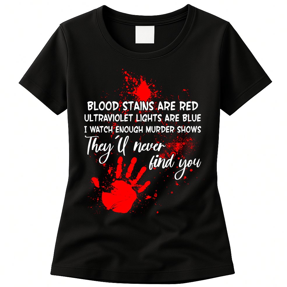 Funny Creepy Blood Stains Are Red Poem Womens T-Shirt