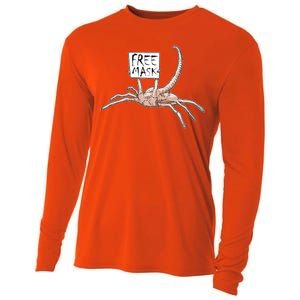 Funny Creepy Free Mask Alien Face Hugger Cooling Performance Long Sleeve Crew