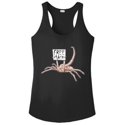 Funny Creepy Free Mask Alien Face Hugger Ladies PosiCharge Competitor Racerback Tank