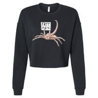 Funny Creepy Free Mask Alien Face Hugger Cropped Pullover Crew