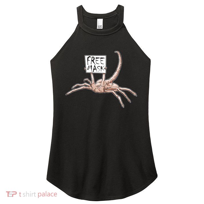 Funny Creepy Free Mask Alien Face Hugger Women's Perfect Tri Rocker Tank