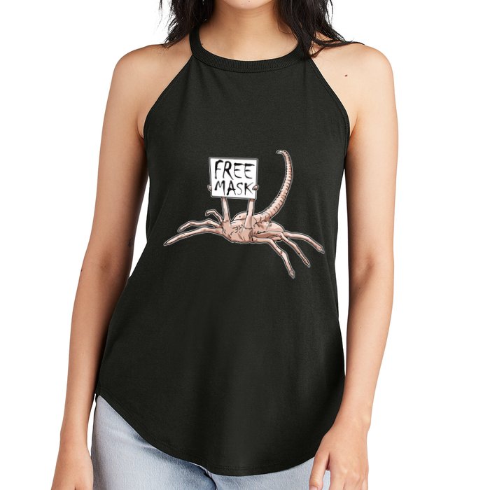 Funny Creepy Free Mask Alien Face Hugger Women's Perfect Tri Rocker Tank