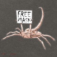 Funny Creepy Free Mask Alien Face Hugger Cotton Canvas Backpack