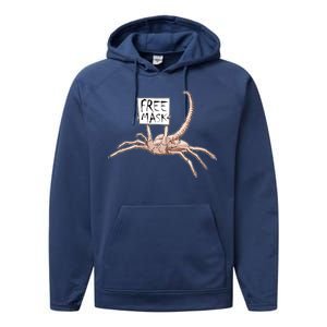 Funny Creepy Free Mask Alien Face Hugger Performance Fleece Hoodie