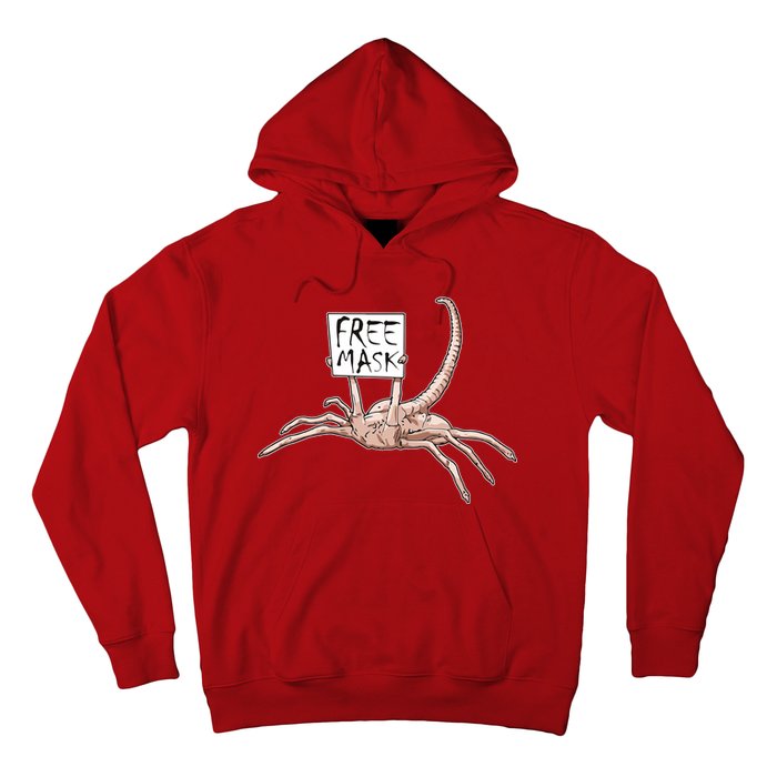 Funny Creepy Free Mask Alien Face Hugger Hoodie