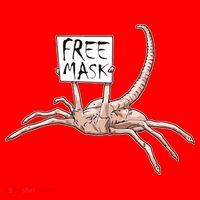 Funny Creepy Free Mask Alien Face Hugger Long Sleeve Shirt