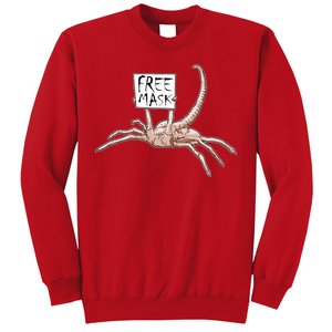 Funny Creepy Free Mask Alien Face Hugger Sweatshirt