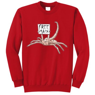 Funny Creepy Free Mask Alien Face Hugger Sweatshirt