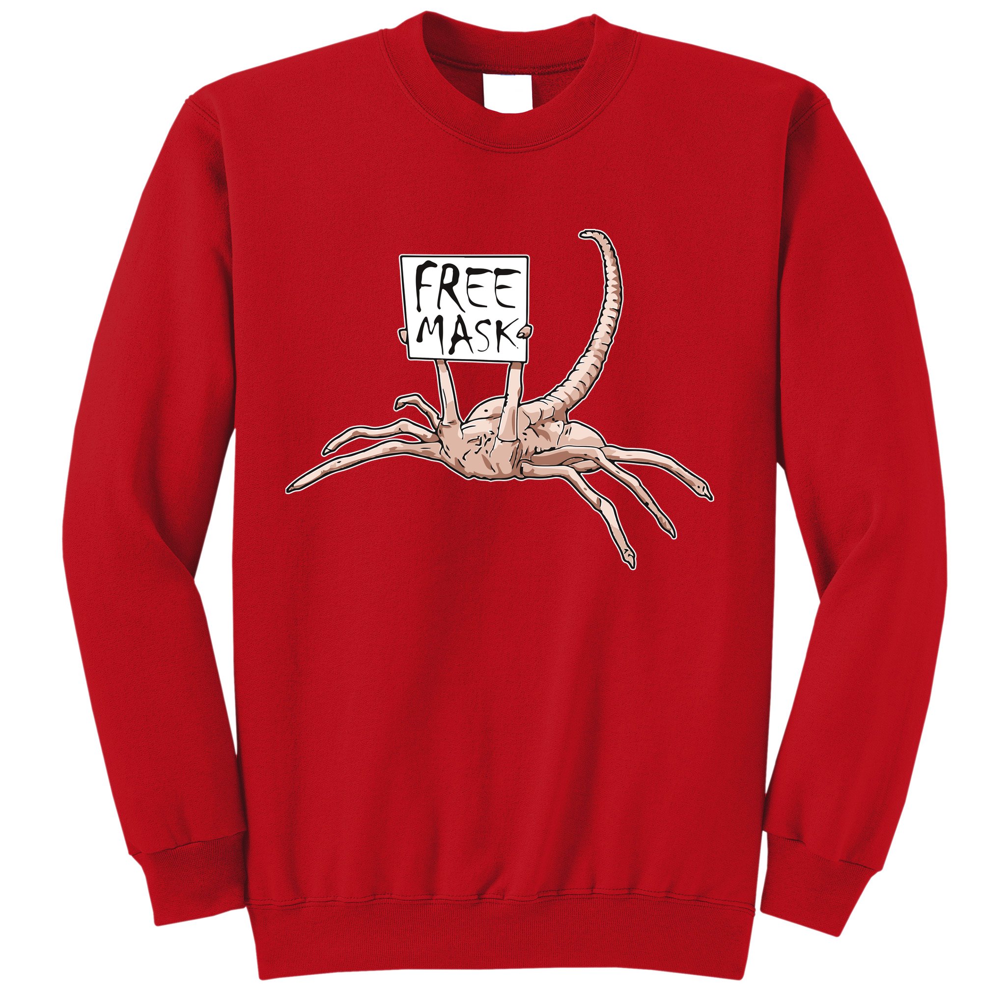 Funny Creepy Free Mask Alien Face Hugger Sweatshirt
