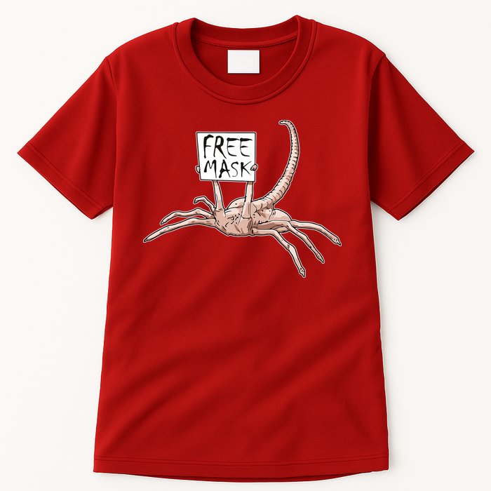 Funny Creepy Free Mask Alien Face Hugger Tall T-Shirt