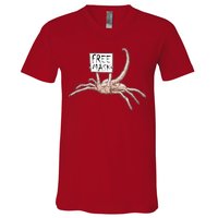 Funny Creepy Free Mask Alien Face Hugger V-Neck T-Shirt