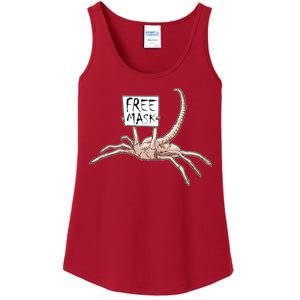 Funny Creepy Free Mask Alien Face Hugger Ladies Essential Tank