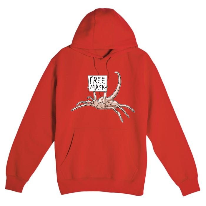 Funny Creepy Free Mask Alien Face Hugger Premium Pullover Hoodie