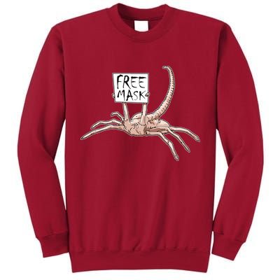 Funny Creepy Free Mask Alien Face Hugger Tall Sweatshirt