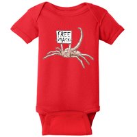 Funny Creepy Free Mask Alien Face Hugger Baby Bodysuit