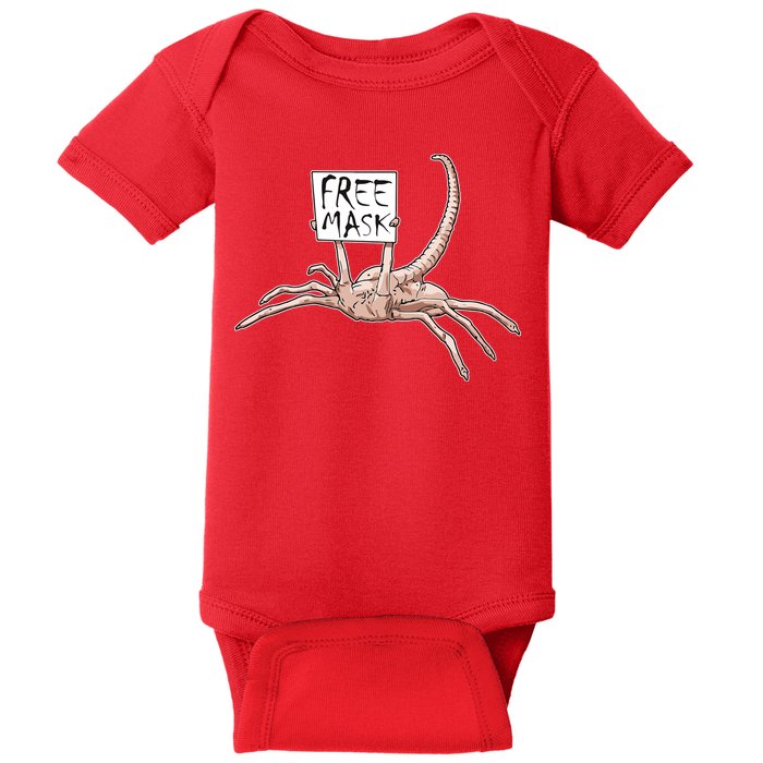 Funny Creepy Free Mask Alien Face Hugger Baby Bodysuit