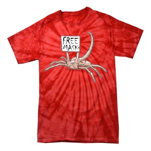 Funny Creepy Free Mask Alien Face Hugger Tie-Dye T-Shirt