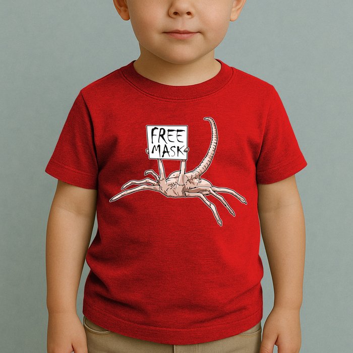 Funny Creepy Free Mask Alien Face Hugger Toddler T-Shirt
