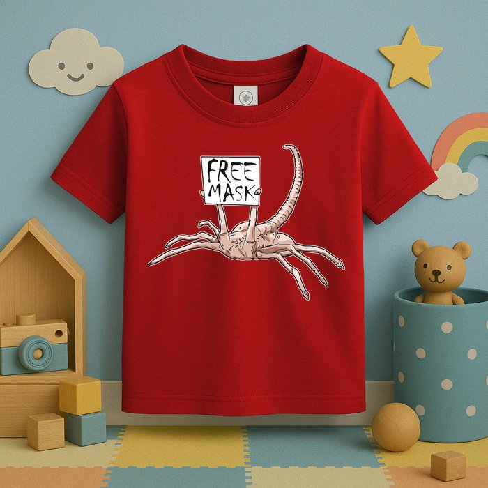Funny Creepy Free Mask Alien Face Hugger Toddler T-Shirt