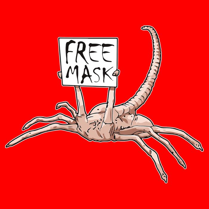 Funny Creepy Free Mask Alien Face Hugger Womens T-Shirt