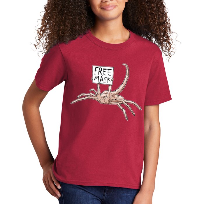 Funny Creepy Free Mask Alien Face Hugger Kids T-Shirt