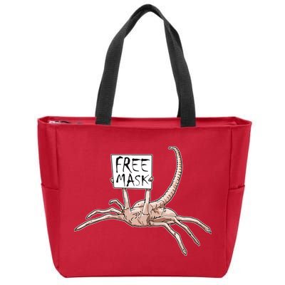 Funny Creepy Free Mask Alien Face Hugger Zip Tote Bag