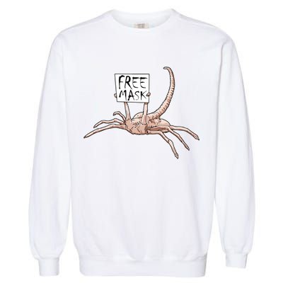 Funny Creepy Free Mask Alien Face Hugger Garment-Dyed Sweatshirt