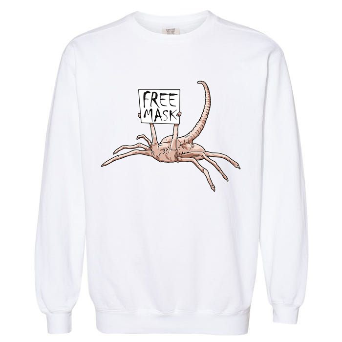 Funny Creepy Free Mask Alien Face Hugger Garment-Dyed Sweatshirt
