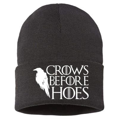 Funny Crows Before Hoes Sustainable Knit Beanie