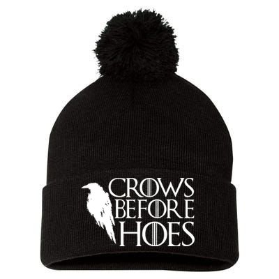 Funny Crows Before Hoes Pom Pom 12in Knit Beanie