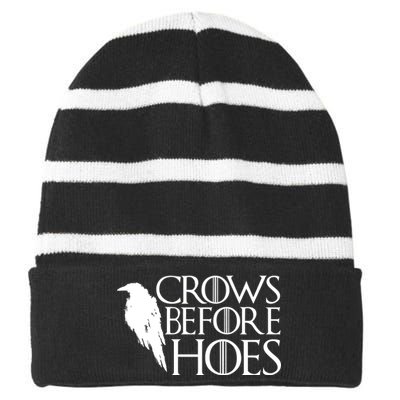 Funny Crows Before Hoes Striped Beanie with Solid Band