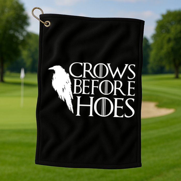 Funny Crows Before Hoes Golf Towel
