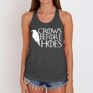 Funny Crows Before Hoes Women's Knotted Racerback Tank