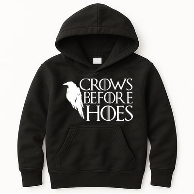 Funny Crows Before Hoes Kids Hoodie