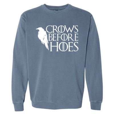 Funny Crows Before Hoes Garment-Dyed Sweatshirt