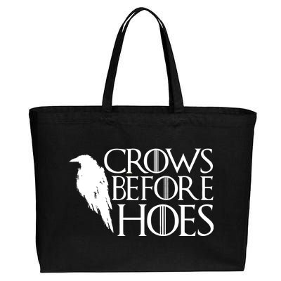 Funny Crows Before Hoes Cotton Canvas Jumbo Tote