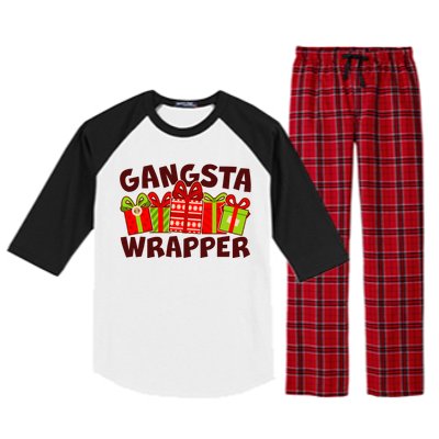 Funny Cute Christmas Gangsta Wrapper Raglan Sleeve Pajama Set