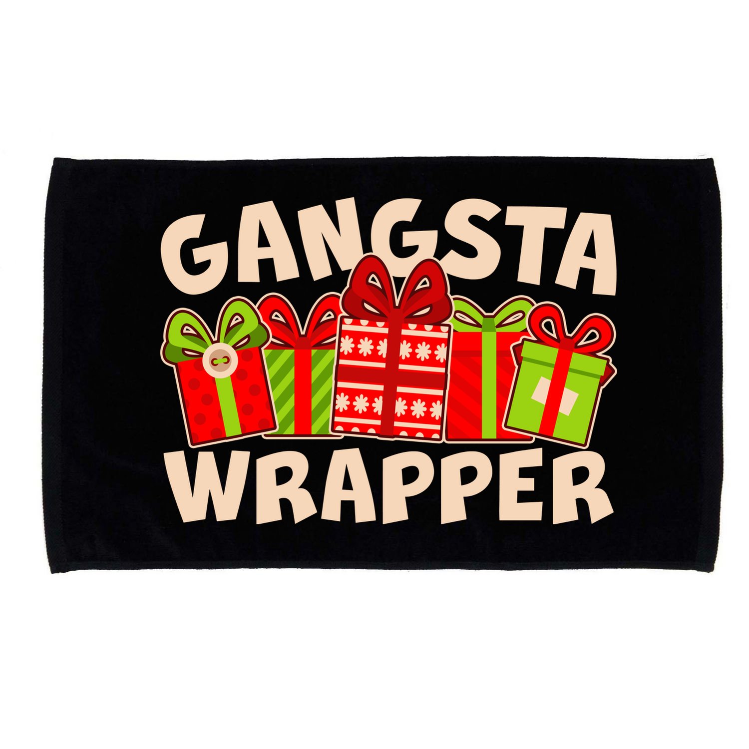 Funny Cute Christmas Gangsta Wrapper Microfiber Hand Towel