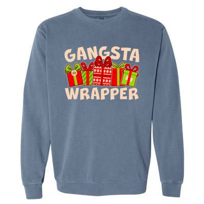 Funny Cute Christmas Gangsta Wrapper Garment-Dyed Sweatshirt