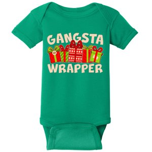 Funny Cute Christmas Gangsta Wrapper Baby Bodysuit