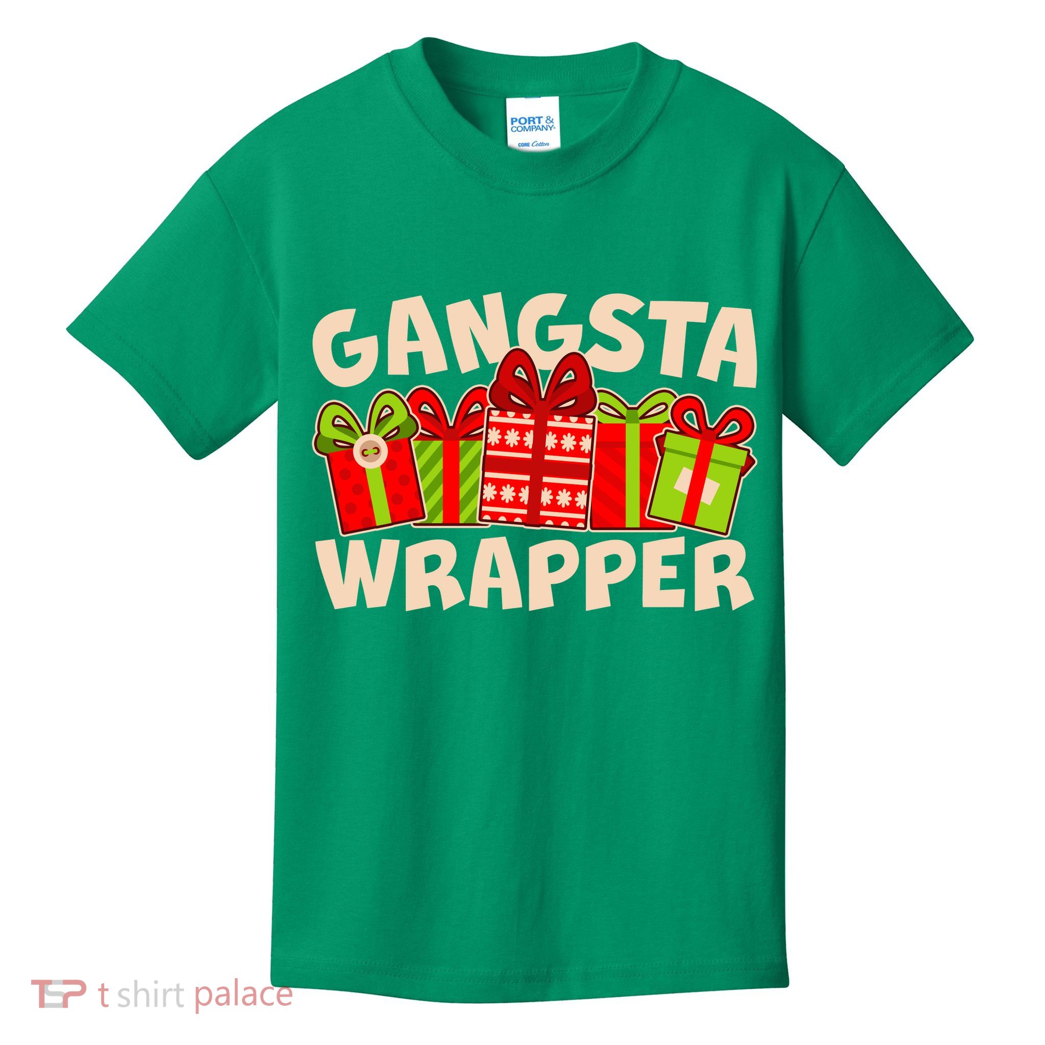 Funny Cute Christmas Gangsta Wrapper Kids T-Shirt