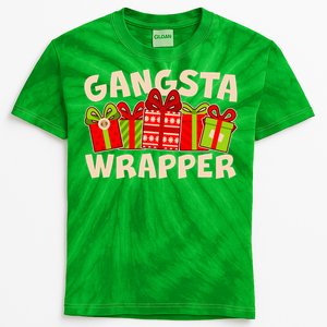 Funny Cute Christmas Gangsta Wrapper Kids Tie-Dye T-Shirt