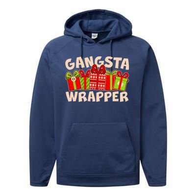 Funny Cute Christmas Gangsta Wrapper Performance Fleece Hoodie