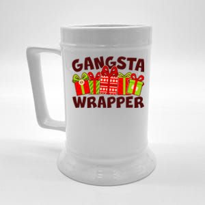 Funny Cute Christmas Gangsta Wrapper Beer Stein